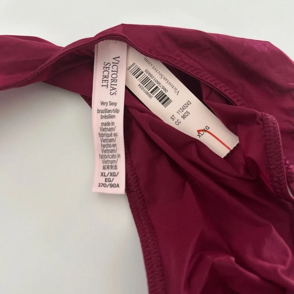 Victoria’s Secret Very Sexy Burgundy Brazilian Panty with Logo Waistband